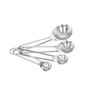 stainless steel measuring spoons; set of 4 pcs 1/4tsp, 1/2 tsp, 1 tsp, 1 tbsp measurement respectively; style standard