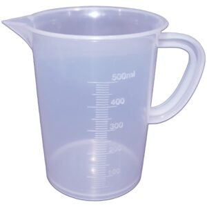 500 ml transparent plastic measuring jugs with handles – measuring mug cups for home, kitchen,office,car service centre, school & laboratory use, featuring for liquid & solid measurements