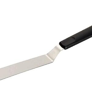 8inch non stick spatula and angular stainless steel palette bend knife | icing spatula knife || baking kitchen pastry cake decoration tools – black